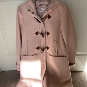 Pink J Crew Wool Togglle Coat- Beautiful- like new!